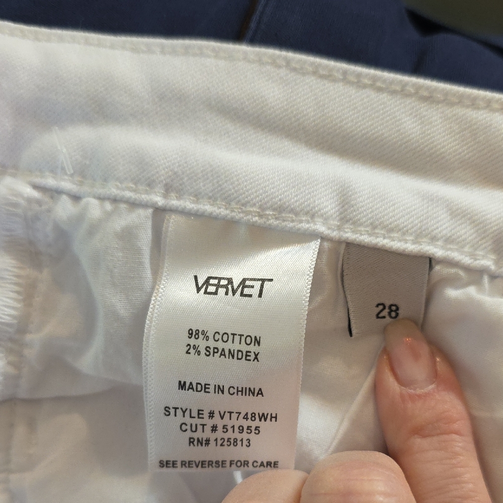 Women’s Skinny Jeans - White Frayed Hem - Picture 3 of 5